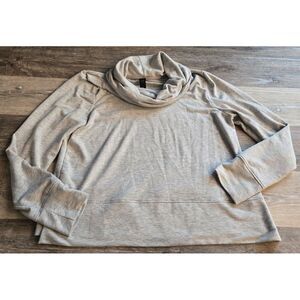 Yogalicious Gray Cowl Neck Pullover Tunic Top Womens Size L‎ Long Sleeve